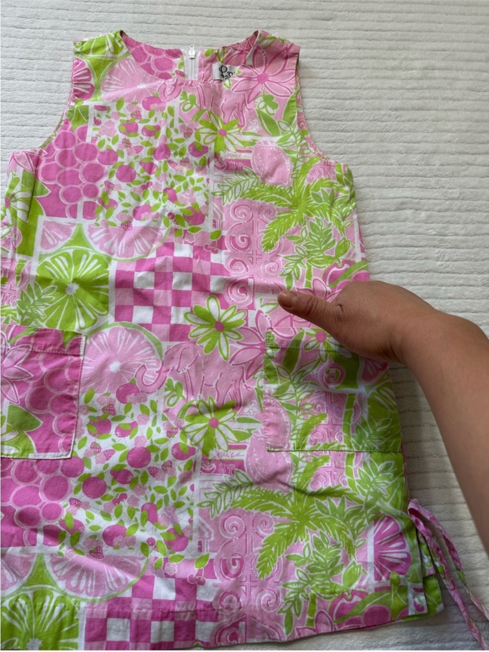 Lilly Pulitzer Pink & Lime Patchwork A-Line Dress - Picture 4 of 8
